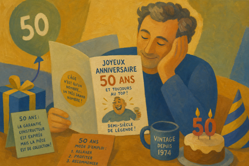 Envoyer une carte d'anniversaire 50 ans homme humoristique : 30 citations drôles et blagues courtes pour la rendre originale