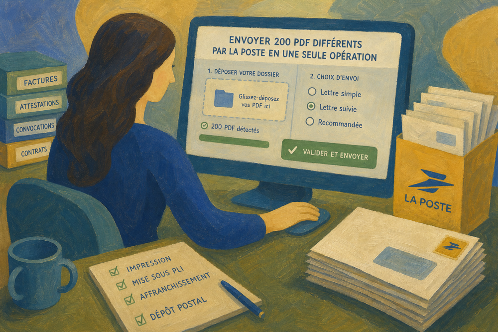 Envoyer 200 PDF différents par La Poste en une seule opération