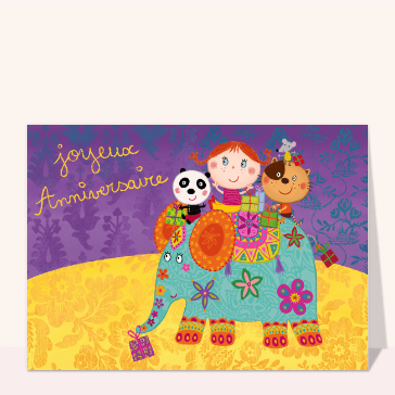 &Eacute;l&eacute;phant festif et enfants heureux