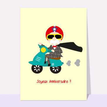 Anniversaire audacieux sur scooter vintage