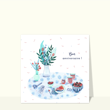 Table festive et fleurs pour un anniversaire