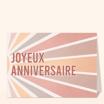Joyeux anniversaire en rayures color&eacute;es