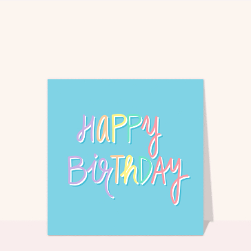 Joyeux anniversaire en couleurs pastel modernes