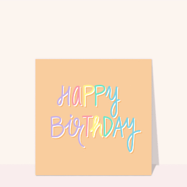 Joyeux anniversaire en lettres pastel modernes