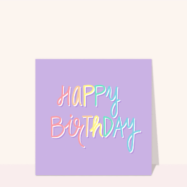 Joyeux anniversaire en lettres pastel color&eacute;es