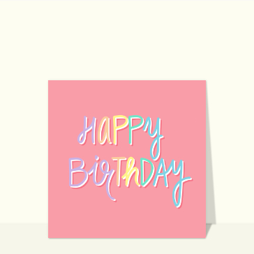 Joyeux anniversaire en lettres pastel color&eacute;es