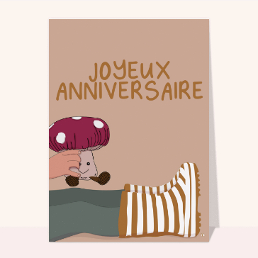 Joyeux anniversaire avec un champignon amusant
