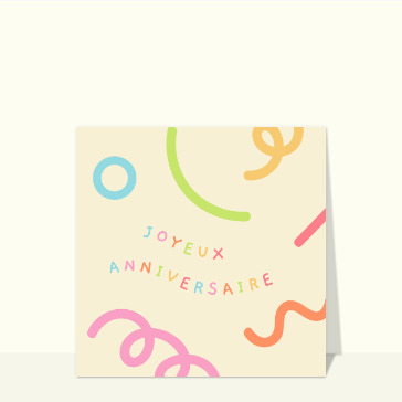 Joyeux anniversaire en couleurs ludiques