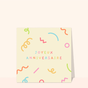 Joyeux anniversaire en motifs color&eacute;s dynamique