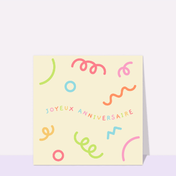 Joyeux anniversaire en formes ludiques et color&eacute;es