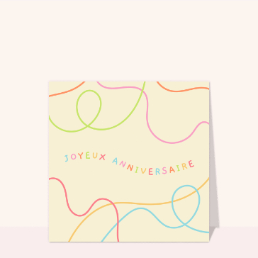 Joyeux anniversaire pastel aux lettres color&eacute;es