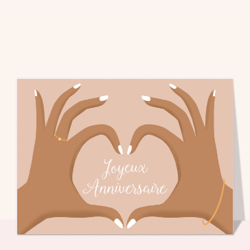 C&oelig;ur de mains pour un anniversaire joyeux