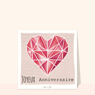 C&oelig;ur g&eacute;om&eacute;trique pour un anniversaire tendre