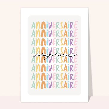 Anniversaire color&eacute; et joyeux en motifs