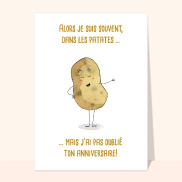 Tout en patate, mais pas pour l'anniversaire !
