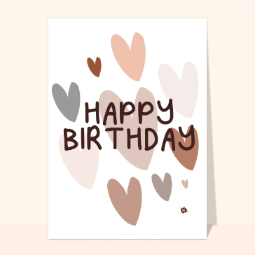 Joyeux anniversaire avec des coeurs color&eacute;s