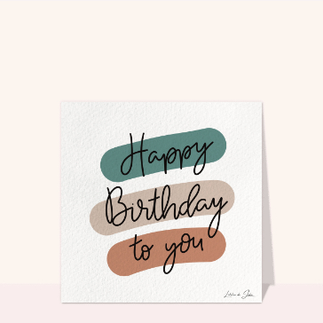 Happy Birthday dans des tons modernes
