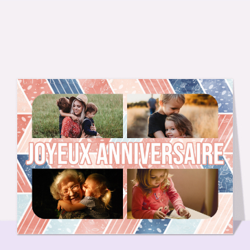 Anniversaire &eacute;l&eacute;gant avec motifs color&eacute;s