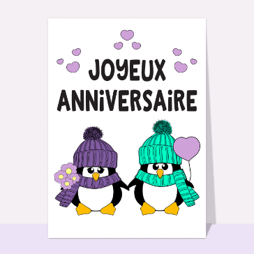 Pingouins joyeux pour un anniversaire amusant