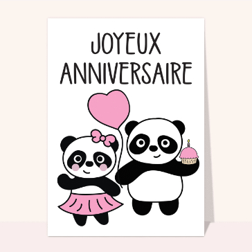 Pandas encant&eacute;s pour un anniversaire joyeux