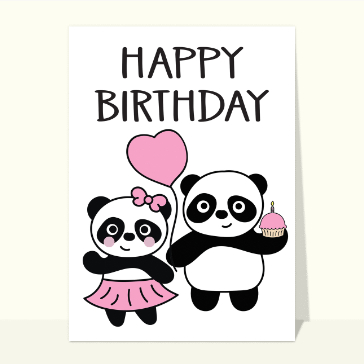 Pandas rigolos pour un anniversaire mignon