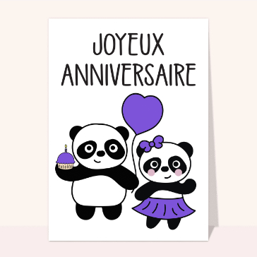Pandas adorables pour un anniversaire festif