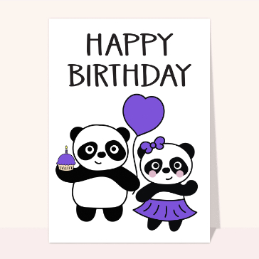 Jolis pandas f&ecirc;tent un anniversaire heureux