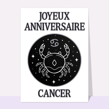 Joyeux anniversaire Cancer avec un crabe myst&eacute;rieux