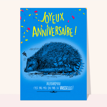 H&eacute;risson comique pour un anniversaire d&eacute;cal&eacute;
