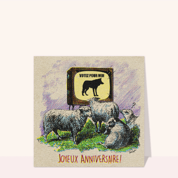 Votez pour un anniversaire humoristique avec des moutons !
