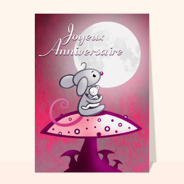 Souris r&ecirc;veuse pour un anniversaire magique