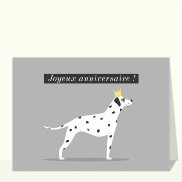 Anniversaire royal avec un dalmatien &eacute;l&eacute;gant