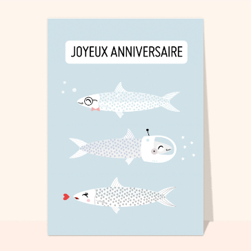 Anniversaire sous la mer avec des poissons