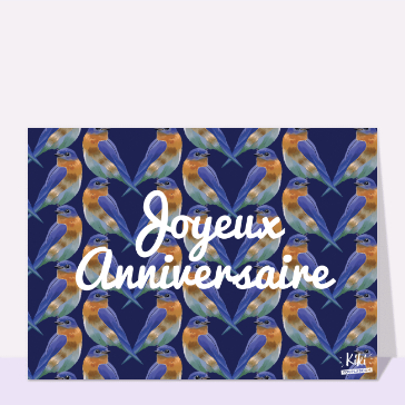 Oiseaux enchanteurs pour un anniversaire joyeux