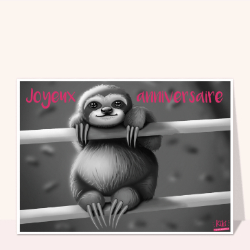 Paresseux adorable pour un anniversaire joyeux