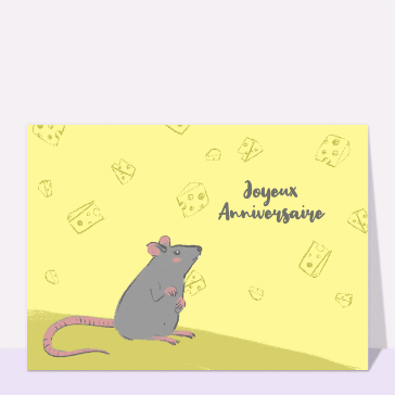 Souris gourmande pour un anniversaire joyeux