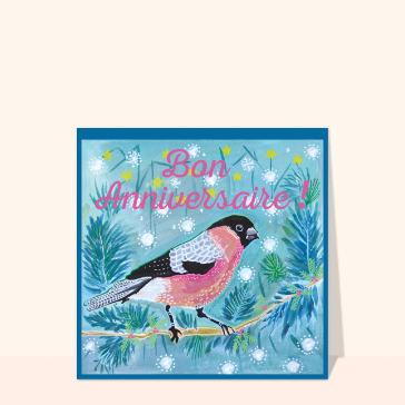 Oiseau rose pour un anniversaire enchanteur