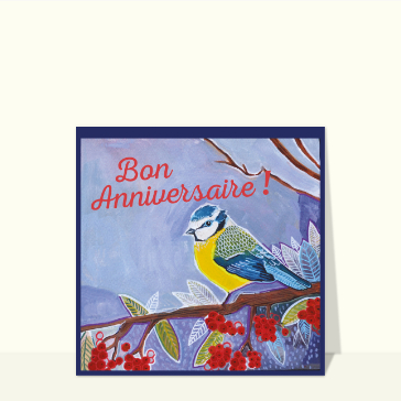 Oiseau color&eacute; pour un anniversaire vibrant