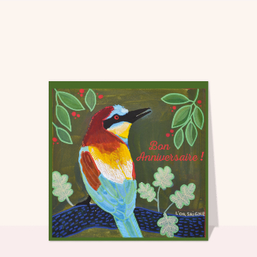 Oiseau color&eacute; pour un anniversaire vibrant