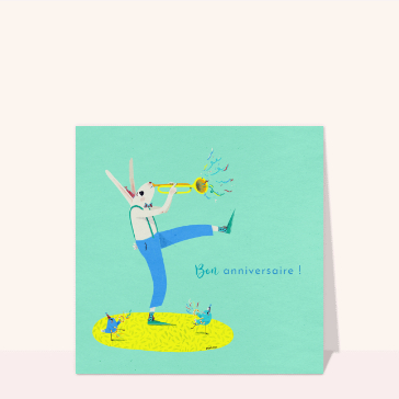 Lapin trompettiste pour une f&ecirc;te anim&eacute;e