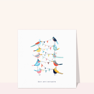 Oiseaux festifs pour un anniversaire color&eacute;