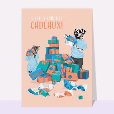 Cadeaux joyeux avec animaux festifs