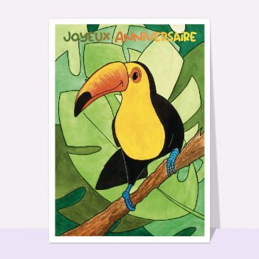 Toucan amusant pour un anniversaire vibrant