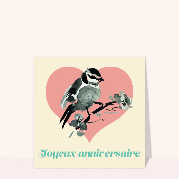 Oiseau chantant pour un anniversaire joyeux