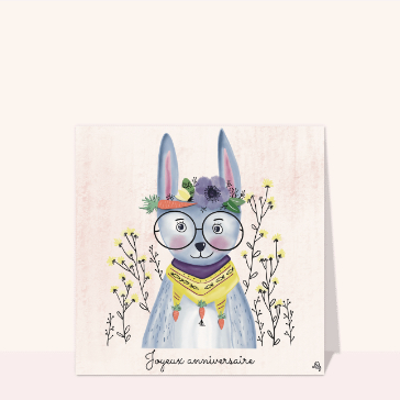 Lapin festif pour un anniversaire joyeux