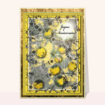 &Eacute;clat de fleurs jaunes pour un joyeux anniversaire