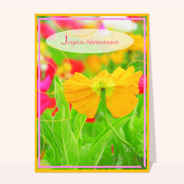 Fleurs jaunes &eacute;clatantes pour un joyeux anniversaire
