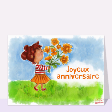 Fleur joyeuse pour un anniversaire color&eacute;