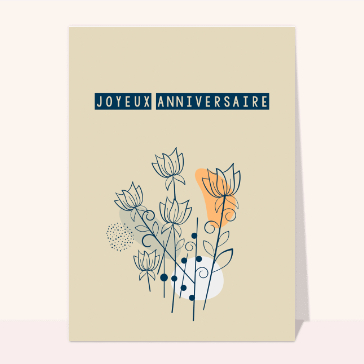 Fleur minimaliste pour un anniversaire &eacute;l&eacute;gant