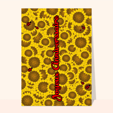 Fleurs de tournesols pour un anniversaire joyeux